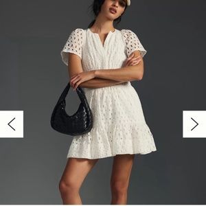 By Anthropologie mini somerset dress white eyelet size small